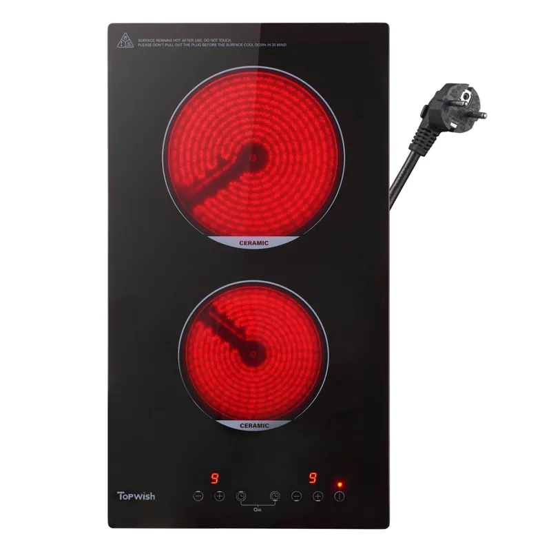 Placa Vitrocerâmica 2 Fogos TOPWISH - Cozinhar com Segurança e Eficiência