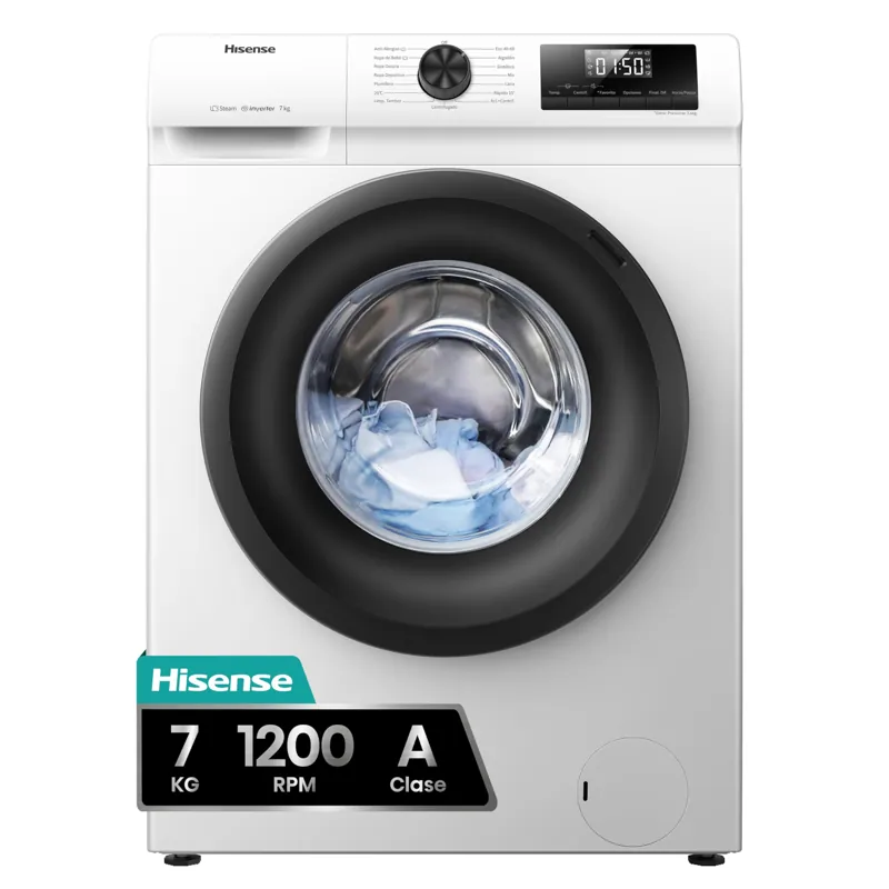 Máquina de Lavar Roupa Hisense WFQP701219VM, Classe A, 7 kg