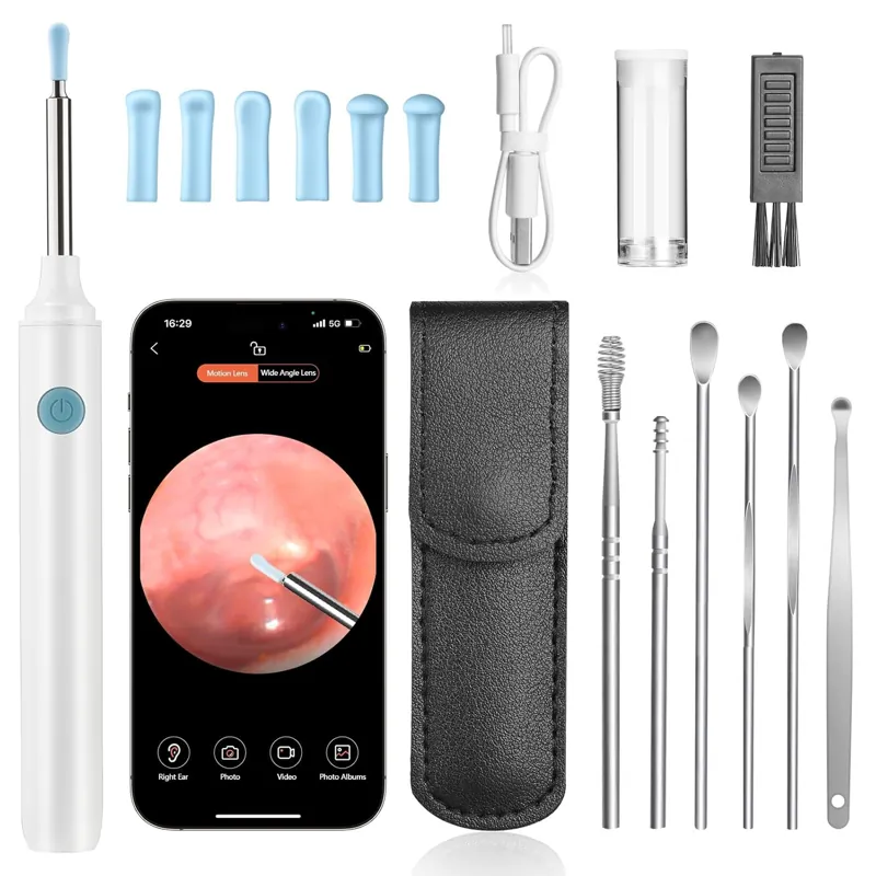 AiQInu Otoscópio 1080P HD Câmara limpador de ouvidos com WiFi
