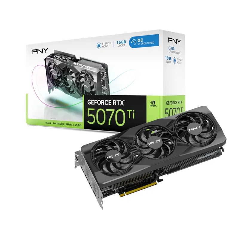 PNY GeForce RTX 5070 Ti 16 GB OC DLSS 4 Triplo Ventilador