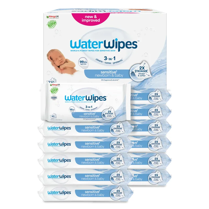 WaterWipes Sensitive Newborn & Baby Wipes, 720 unidade