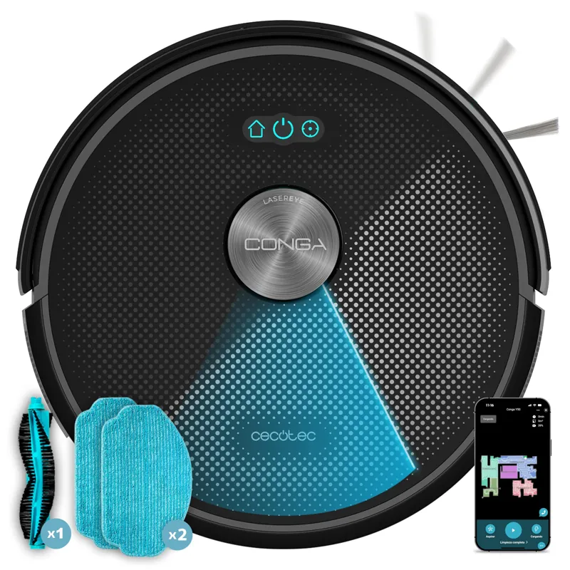 Cecotec Robot Aspirador com Navegação Giratória e App Conga M50 X-Treme