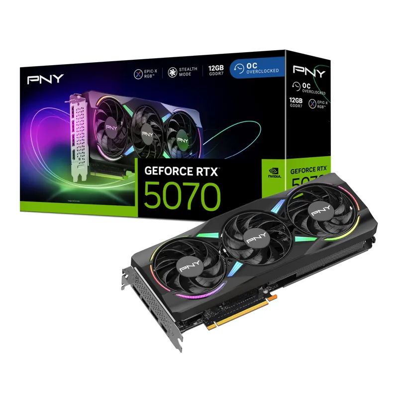 PNY Placa gráfica GeForce RTX™ 5070 12GB ARGB OC DLSS 4