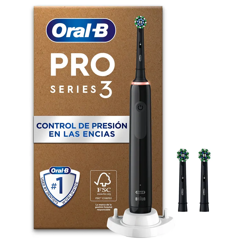 Escova de Dentes Elétrica Oral-B Pro 3 com Cabo Recarregável e 3 Cabeças
